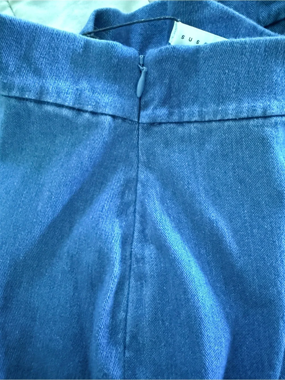 Susana Monaco Denim Blue Crop Top & Mini Skirt SET Small $255 Retail. *SET*